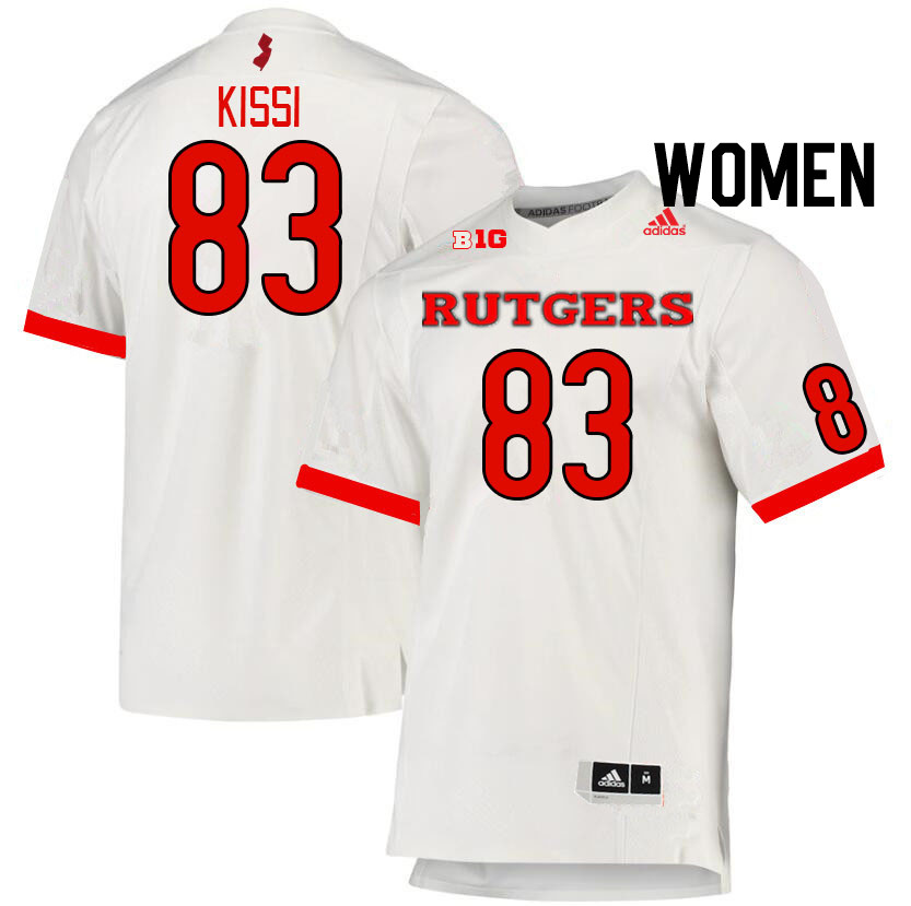 Women #83 Bryce Kissi Rutgers Scarlet Knights College Football Jerseys Stitched Sale-White - Click Image to Close